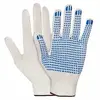 Перчатки х/б рабочие цвет Белый, класс 10, протектор "Точка" 4 нити