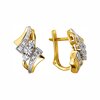 Серьги из комбинированного золота 585 пробы с фианитами