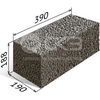 Блок керамзитобетонный стеновой полнотелый усиленный ПСКЦ 190
