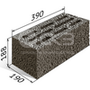 Блок керамзитобетонный стеновой пустотелый утепленный шестищелевой СКЦ 190