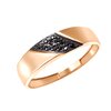 Кольцо из красного золота 585 пробы с черными фианитами
