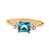Золотое кольцо с топазом и фианитом