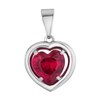 Подвеска серебряная с корунд рубином "Сердце"