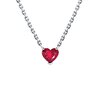 Колье из платины с рубином в форме сердца