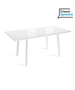 ANGLE 120 стол раздвижной со стеклом Белый OPTIWHITE/Белый гладкий
