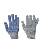 Перчатки х/б рабочие цвет Графит, класс 10, протектор "Точка" 5 нитей