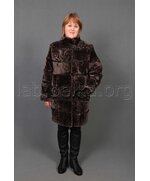 Шуба из овчины с отделкой из каракуля