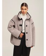 Экошуба с воротником стойка