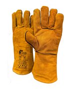 Краги спилковые оранжевые с кевларовой нитью