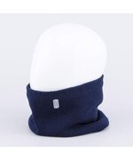 Шерстяной вязаный снуд темно-синий