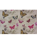 Гобеленовая ткань "Бабочки Желтый Фон"