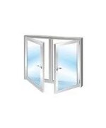 Окно ПВХ 1300X1400 мм двустворчатое