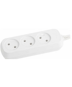 Колодка розеточная  3 гнезда без з/к 10А 220В  белая