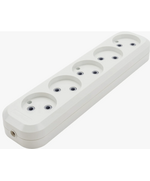 Колодка розеточная 5 гнезд без з/к 10А 220В  белая