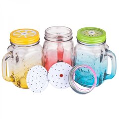 Банка стеклянная с ручкой BONJOUR 450 мл с 2 крышками
