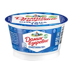Сметана "Домик в деревне" 15% 180г