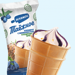 Мороженое «Таёжное» с жимолостью и кедровым орехом