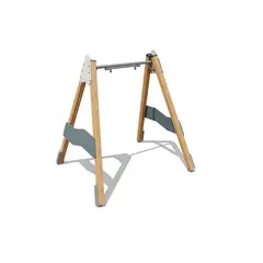 Качели на деревянных столбах