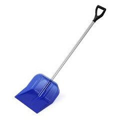 Лопата пластмассовая Фобос(голубая) с планкой с дер.чер в.с. и V-р