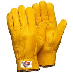 Желтые кожаные перчатки анатомического кроя GWARD FORCE GOLD