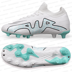 Бутсы футбольные KR-154 бело-бирюзовый DOLPHINSPORT для профессиональной игры