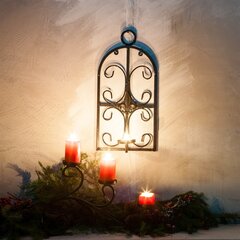 Подсвечник настенный на одну свечу кованый 606-06