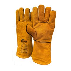 Краги спилковые оранжевые с кевларовой нитью