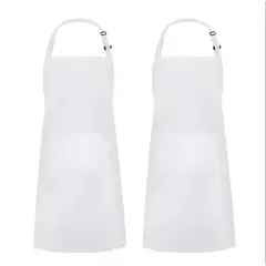 Фартук рабочий с нагрудником и карманами белый