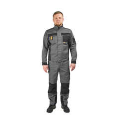 Костюм летний мужской "Лидер-1" КОС 626 серый 83/черный 9 (куртка + брюки)