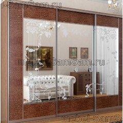 Шкафы-купе с кожаными вставками