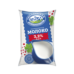 Молоко пастеризованное с м. д. ж. 3,2%, финпак 900 г.