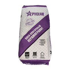 КЛЕЙ ДЛЯ ПЛИТКИ КЕРАМОГРАНИТ В МЕШКАХ ПО 25 КГ (РУСЕАН)