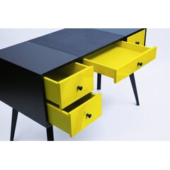 Стол RAY письменный, черный с желтым