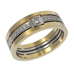 Обручальное кольцо из желтого золота с бриллиантами