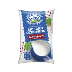 Молоко отборное с м. д. ж. от 3,4% до 6,0%, финпак 900 г