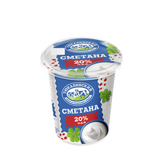 СМЕТАНА с м. д. ж. 20 %, стакан 380 г