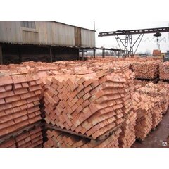 Кирпич керамический цокольный полнотелый, красный, марка прочности M125, 250х120х65 мм