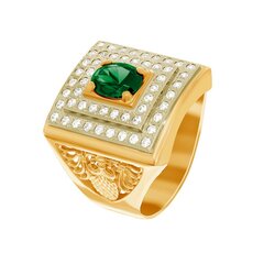 Печатка Кедр с изумрудом