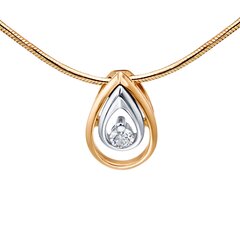 Подвеска Капля с бриллиантом Золото 585 красное