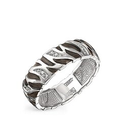 Кольцо обручальное из белого золота с бриллиантами