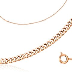 Цепь автомат из красного золота, плетение панцирное