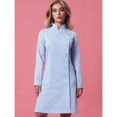 Женский медицинский халат "Алина" на кнопках голубой