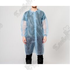 Халат процедурный на липучке, рукав на манжете голубой