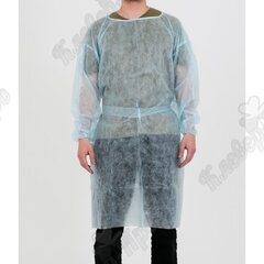 Халат операционный на двух завязках, рукав на резинке голубой