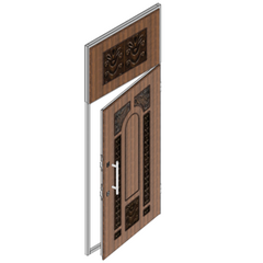 Дверной блок I класса взломостойкости и Бр1 класса пулестойкости 1000X2500 мм с верхней фрамугой и МДФ накладками с обоих сторон