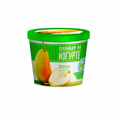Мороженое Пломбир на йогурте с грушевым джемом