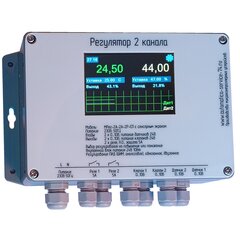 МРег-2А-2А-2Р-СП ПИД регулятор 2 канала, сенсорная панель, выход реле ШИМ или 0-10В, 2 выхода 0-10В, 2 входа 0-10В, питание 230В