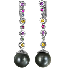 Серьги с черным жемчугом