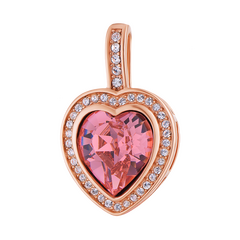 Подвеска серебряная в позолоте "Сердце" с кристаллами SWAROVSKI