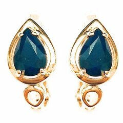 Золотые серьги с сапфиром